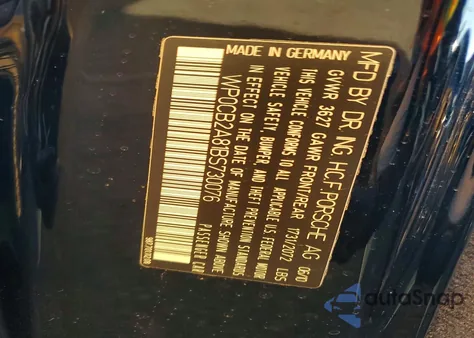 2011 Porsche Boxster S from USA, damaged, VIN WP0CB2A81BS730076